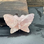 Natural Rose Quartz Healing Butterfly Figurines, Reiki Energy Stone Display Decorations, 50mm(PW-WG70624-17)