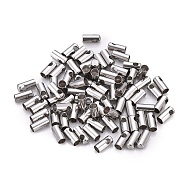 201 Stainless Steel Cord Ends, End Caps, Column, Stainless Steel Color, 9x4mm, Hole: 2.2mm, Inner Diameter: 3.5mm(STAS-F250-10P-N)