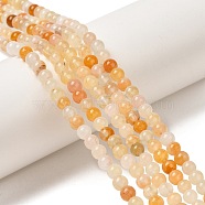 Natural Topaz Jade Bead Strands, Round, 4mm, Hole: 1mm, about 95pcs/strand, 15.5 inch(G-K153-B22-4mm)