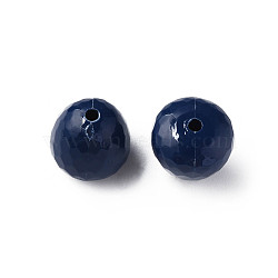 Opaque Acrylic Beads, Faceted, Teardrop, Prussian Blue, 15x14.5mm, Hole: 2mm, about 243pcs/500g(MACR-S373-10A-A06)