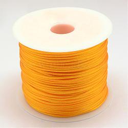 Nylon Thread, Rattail Satin Cord, Orange, 1.0mm, about 76.55 yards(70m)/roll(NWIR-R025-1.0mm-523)