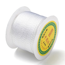 Braided Nylon Thread, White, 2mm, about 54.68 yards(50m)/roll(NWIR-R026-2.0mm-800)