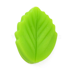 Food Grade Eco-Friendly Silicone Focal Beads, Chewing Beads For Teethers, DIY Nursing Necklaces Making, Leaf, Lawn Green, 24x19x7mm, Hole: 2mm(SIL-F002-03)
