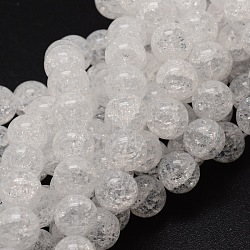 Crackle Glass Round Beads Strands, White, 8mm, Hole: 1mm, about 48pcs/strand, 15.7 inch
(X-CCG-E001-8mm-04)