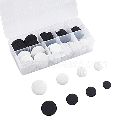 Cloth Shank Buttons, with Zinc Alloy Finding, Flat Round, for Overcoat Garment Accessories, Platinum, Mixed Color, 14~25x7~10mm, Hole: 3~2x2mm, 48pcs/box(BUTT-PH0004-20-WH)