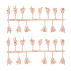 ABS Plastic BJD Doll Gesture Accessories, DIY Doll Making Supplies, PeachPuff, 138x66x5.7mm, Hand: 22~29x10.5~15mm, 14pcs/set(DIY-WH0304-646)