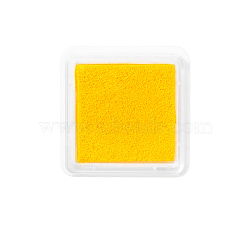 Plastic Craft Finger Ink Pad Stamps, for Kid DIY Paper Art Craft, Scrapbooking, Square, Yellow, 30x30mm(WG75845-01)