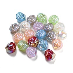 Plating Iridescent Acrylic Beads, Cartoon, Mixed Color, 19.5x20x15mm, Hole: 1.8mm(MACR-K353-18)