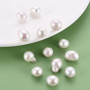 Natural Baroque Pearl Keshi Pearl Beads, Cultured Freshwater Pearl, No Hole/Undrilled, Nuggets, Seashell Color, 11~16x10~12x9~12mm