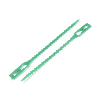 Plastic Reusable Multi-Purpose Cable Ties, Gear Tie Wraps, Soft Twist Ties, Medium Sea Green, 132x4~9x1~1.5mm, Hole: 8x3.5mm & 10x5mm, 100pcs/bag