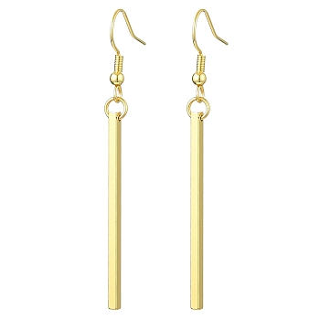 Brass Earrings for Women, Rectangle, Dangle Earrings, Golden, 2.38x0.20 inch(60.5x5mm)