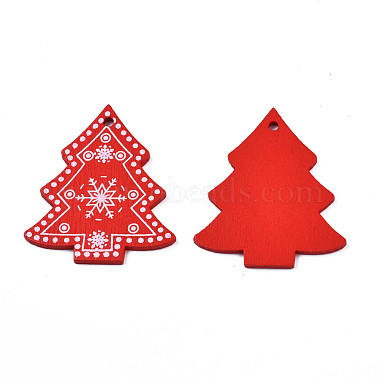 Christmas Theme Spray Painted Wood Pendants(WOOD-N005-52B)-2