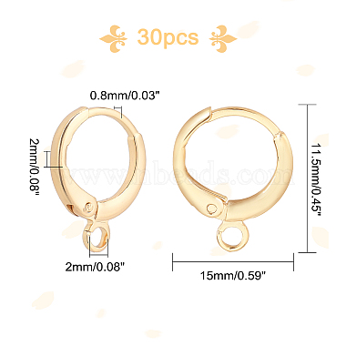 Elite 30Pcs Brass Huggie Hoop Earring Findings(KK-PH0002-85)-4
