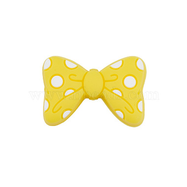 Yellow Bowknot Silicone Beads