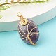 Natural & Synthetic Gemstone Wire Wrapped Pendants(PALLOY-JF00744)-6