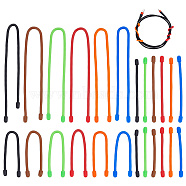 CRASPIRE 24Pcs 24 Style Reusable Silicone Cable Tie, Iron-Core Silicone Twist Tie, Mixed Color, 81~310x3.5~4mm, 1pc/style(AJEW-CP0001-94)