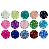 Spray Painted Crackle Glass Beads, Round, Mixed Color, 4mm, Hole: 1.1~1.3mm, 1500pcs/set(CCG-JQ0001-01-4mm)