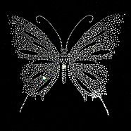 Butterfly Shape Hotfix Rhinestone Appliques, Costume Accessories, Crystal, 250x300mm(WG59545-04)