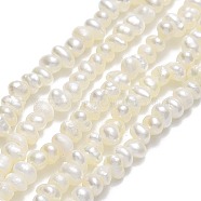 Natural Cultured Freshwater Pearl Beads Strands, Keshi Pearl Beads, Nuggets, Linen, 3~4x3x2~2.5mm, Hole: 0.5mm, about 156~163pcs/strand, 14.17~14.29''(36~36.3cm)(PEAR-A005-23-01)