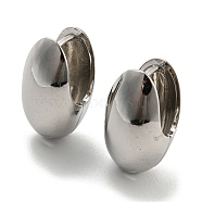 Egg Hoop Earrings, Brass Jewelry for Women, Cadmium Free & Lead Free, Platinum, 20.5x12mm(X-EJEW-G355-10P)