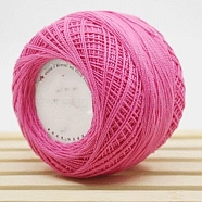 45g Cotton Size 8 Crochet Threads, Embroidery Floss, Yarn for Lace Hand Knitting, Deep Pink, 1mm(PW-WG40532-17)