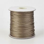 Eco-Friendly Korean Waxed Polyester Cord, Tan, 1mm, about 169.51~174.98 Yards(155~160m)/Roll(YC-P002-1mm-1121)