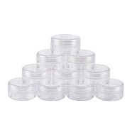 Plastic Bead Containers, Seed Beads Containers, Round, about 3.9cm in diameter, 2.2cm high, Capacity: 10ml(0.34 fl. oz)(C076Y)