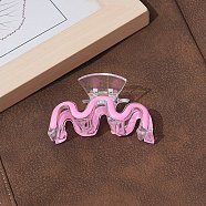 Letter M Plastic Enamel Claw Hair Clips, with Iron Clips, for Women Girls, Pearl Pink, 85~90mm(PW23111129658)