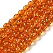 Resin Imitation Amber Beads Strands, Round, Coral, 8mm, Hole: 0.8mm, about 51~52pcs/strand, 16.14''~16.54''(41~42cm)(RESI-Z017-01B)
