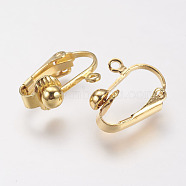 Brass Clip-on Earring Findings, Golden, 17x14x7mm, Hole: 1mm(X-KK-E491-G)