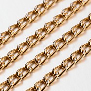 Aluminium Twisted Chains Curb Chains, Unwelded, Lead Free and Nickel Free, Golden, Size: about 6mm wide,8.5mm long,1.5mm thick(X-CHWF001Y-29)