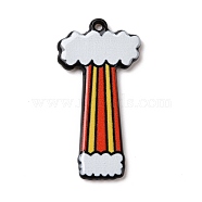 Circus Theme Printed Acrylic Pendants, Joker, Letter A~Z, Letter.T, 32.5~36x9~30.5x2~2.5mm, Hole: 0.7~1.6mm(OACR-D008-06T)