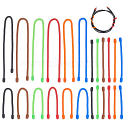 CRASPIRE 24Pcs 24 Style Reusable Silicone Cable Tie, Iron-Core Silicone Twist Tie, Mixed Color, 81~310x3.5~4mm, 1pc/style(AJEW-CP0001-94)