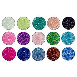 Spray Painted Crackle Glass Beads, Round, Mixed Color, 4mm, Hole: 1.1~1.3mm, 1500pcs/set(CCG-JQ0001-01-4mm)