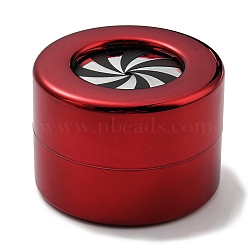 Rotating Lifting Ring Boxes with Sponge, Column Wedding Finger Ring Storage Case, for Wedding Gift, Red, 6.05x4.3cm(CON-P020-A03)