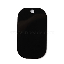 Acrylic Big Pendants, Rectangle, Black, 50x29x1.3mm, Hole: 4mm(SACR-WH0010-002)