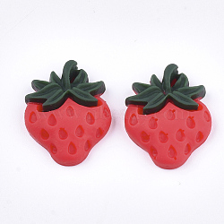 Resin Decoden Cabochons, Strawberry, Red, 21x17x5mm(CRES-T010-77)