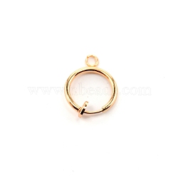 Brass Clip-on Hoop Earring Findings, for Non-pierced Ear, Golden, 17.5x13x1.5mm, Hole: 2.2mm, Pin: 0.7mm(KK-WH0047-02B)