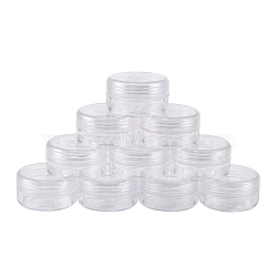 Plastic Bead Containers, Seed Beads Containers, Round, about 3.9cm in diameter, 2.2cm high, Capacity: 10ml(0.34 fl. oz)(C076Y)