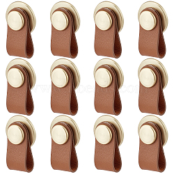 Oval Leather Drawer Handles, with Iron Findings, Dark Goldenrod, 110x24x1.5mm(AJEW-WH0251-72)