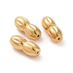 304 Stainless Steel Screw Clasps, Oval, Golden, 12x5mm, Hole: 0.7mm(STAS-L135-03G)