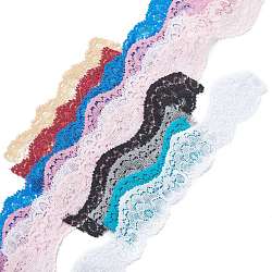 Lace Trim, Polyester Ribbon for Jewelry Making, Mixed Color, 1-1/4 inch(33mm)(OCOR-XCP0001-12)