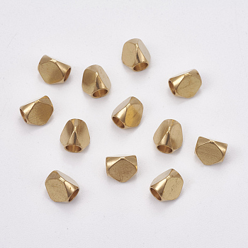 Brass Beads, Raw(Unplated), 6.2x6.2x5.8mm, Hole: 3mm