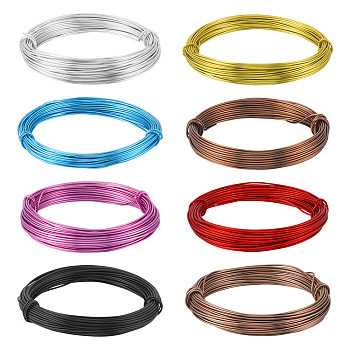 Pandahall 8 Rolls 8 Colors Round Aluminum Wire, Bendable Metal Craft Wire, for Beading Jewelry Craft Making, Mixed Color, 18 Gauge, 1mm, about 32.81 Feet(10m)/roll, 1 Roll/color