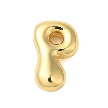 Rack Plating Brass Pendants, Cadmium Free & Lead Free, Long-Lasting Plated, Real 18K Gold Plated, Letter P, 18x11x5mm, Hole: 1.8x2.5mm