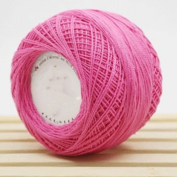 45g Cotton Size 8 Crochet Threads, Embroidery Floss, Yarn for Lace Hand Knitting, Deep Pink, 1mm