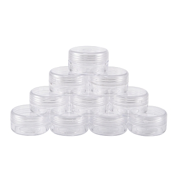 Plastic Bead Containers, Seed Beads Containers, Round, about 3.9cm in diameter, 2.2cm high, Capacity: 10ml(0.34 fl. oz)