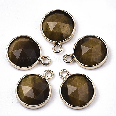 Light Gold Half Round Tiger Eye Charms