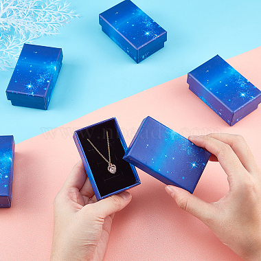Starry Sky Pattern Cardboard Jewelry Boxes(CBOX-BC0001-40D)-3