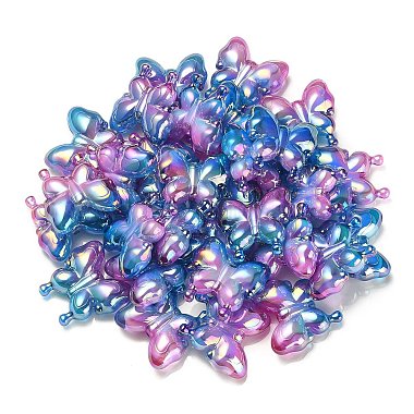 UV Plating Rainbow Iridescent Acrylic Beads(OACR-G012-09D)-3